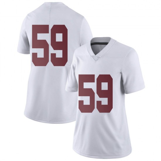 Alabama Crimson Tide Women's Jake Hall #59 No Name White NCAA Nike Authentic Stitched College Football Jersey XE16D73MB